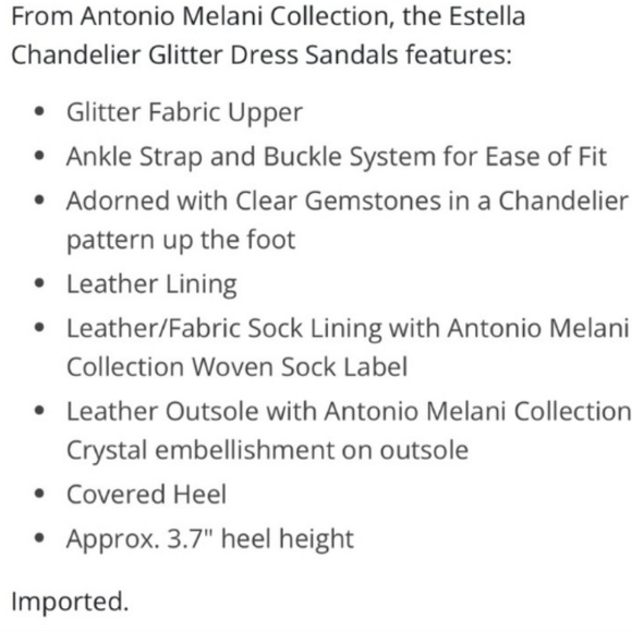 Antonio Melani Collection Silver Estella Chandelier Glitter Dress Sandal Heels - Picture 5 of 17